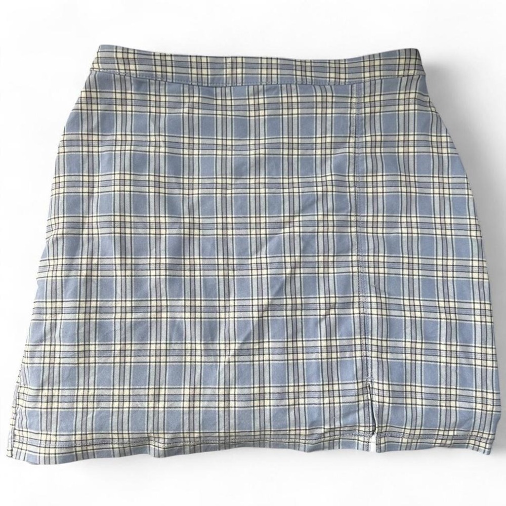 Hollister Periwinkle Plaid Mini Skirt Ultra Hi Rise Small Zip Closure Preppy Y2K